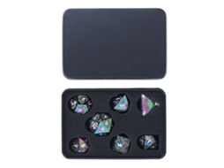 Primerox conjunto de Dados Poliédricos com Números e Runas, 7 Peças em Metal com Caixa de Armazenamento para Jogos de Mesa