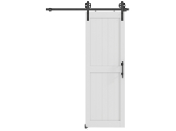 Porta De Correr Celeiro Com Ferragens De Interior Com Puxador Rolo E Guia De Chão 71,5x213,4 Cm Branco