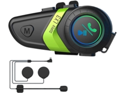 Fone de Ouvido Bluetooth para Capacete 1200mah, Motocicleta Bt5.0 Sem Fio, Chamada Viva voz, À Prova D'água, Estéreo Anti interferência JIAPEI (verde)