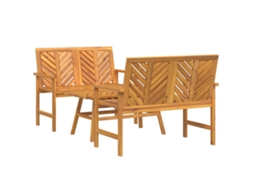 Conjunto 3 Móveis De Jardim Vidaxl Castanho Madeira De Acácia Maciça (100 X 50 X 45 Cm)
