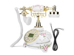 Telefone Fixo Retro Com Discagem Rotativa