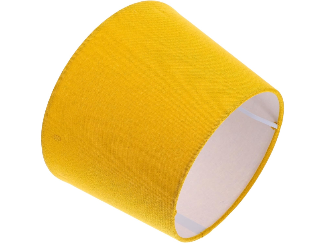 Abajur de Cabeceira com Acabamento Metálico Resistente, Fácil de Instalar, com Cúpula de Tecido Amarelo. SFUSHOS