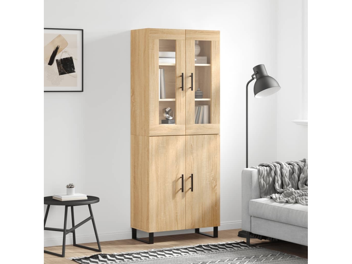 Vidaxl Armário Alto 69,5x34x180 Cm Derivados De Madeira Cor Sonoma