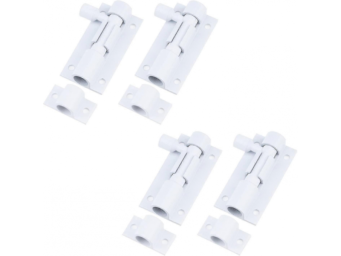 Ferrolho De Segurança Para Porta Deslizante, Conjunto De 4 Unidades, 5 Cm, 2 Polegadas, Cor Branco