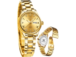 Lurelia Relógio Feminino, Movimento De Quartzo, Analógico, Data/calendário, Luminoso, Duplo Fuso/mostrador, Detalhes Com Strass, Aço Inoxidável