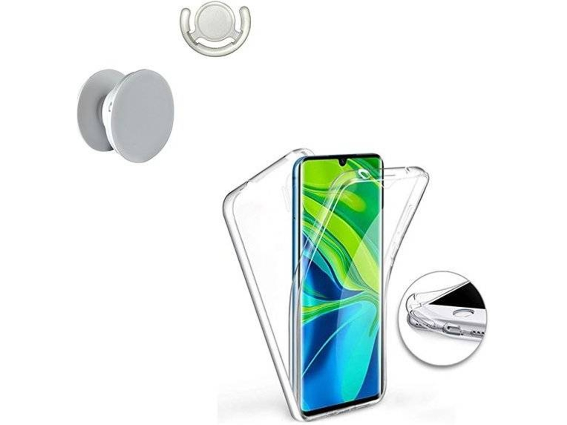Kit Capa, 1 PopSocket e 1 Suporte PopSocket Xiaomi Mi Note 10 360° Transparente