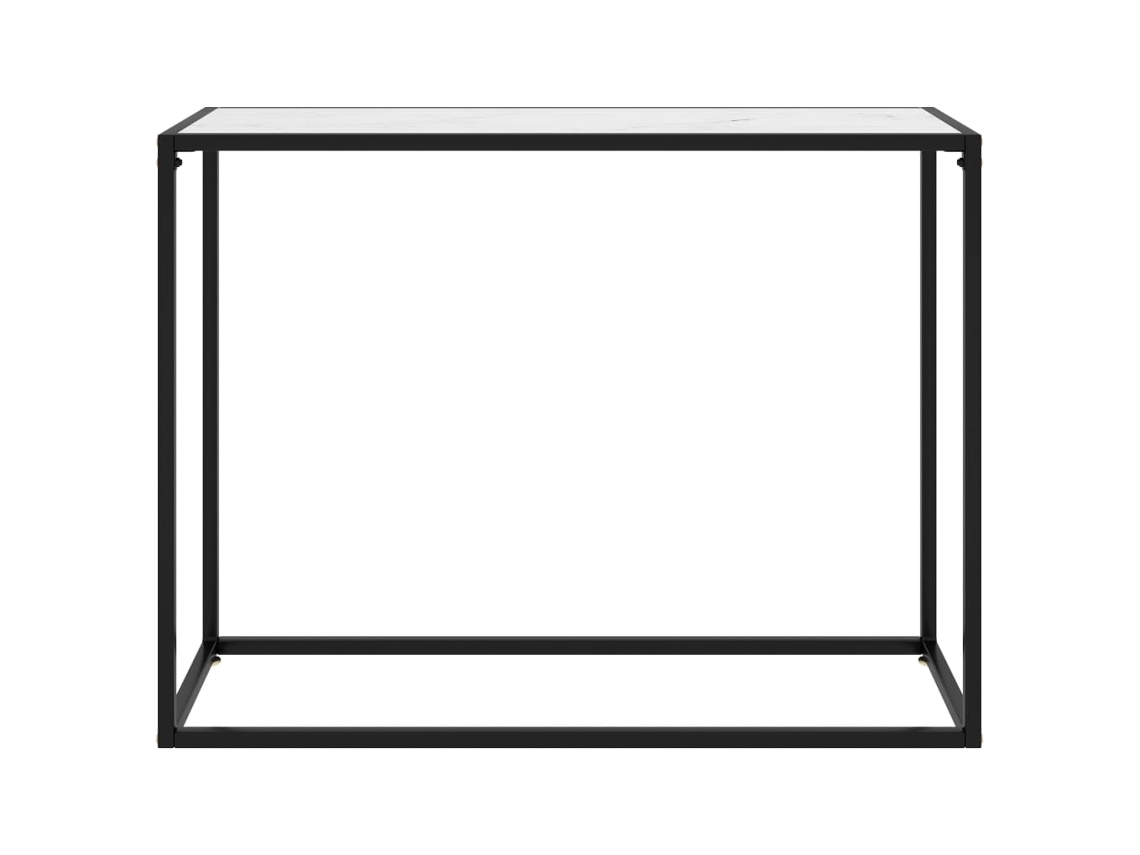 Mesa Consola 100x35x75 Cm Vidro Temperado Branco MAISON EXCLUSIVE