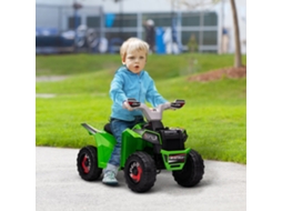 Quadriciclo Infantil Elétrico Verde 6v - Veículo A Bateria Para Crianças, 2,5 Km/h, Dimensões 70x41,5x48,5 Cm