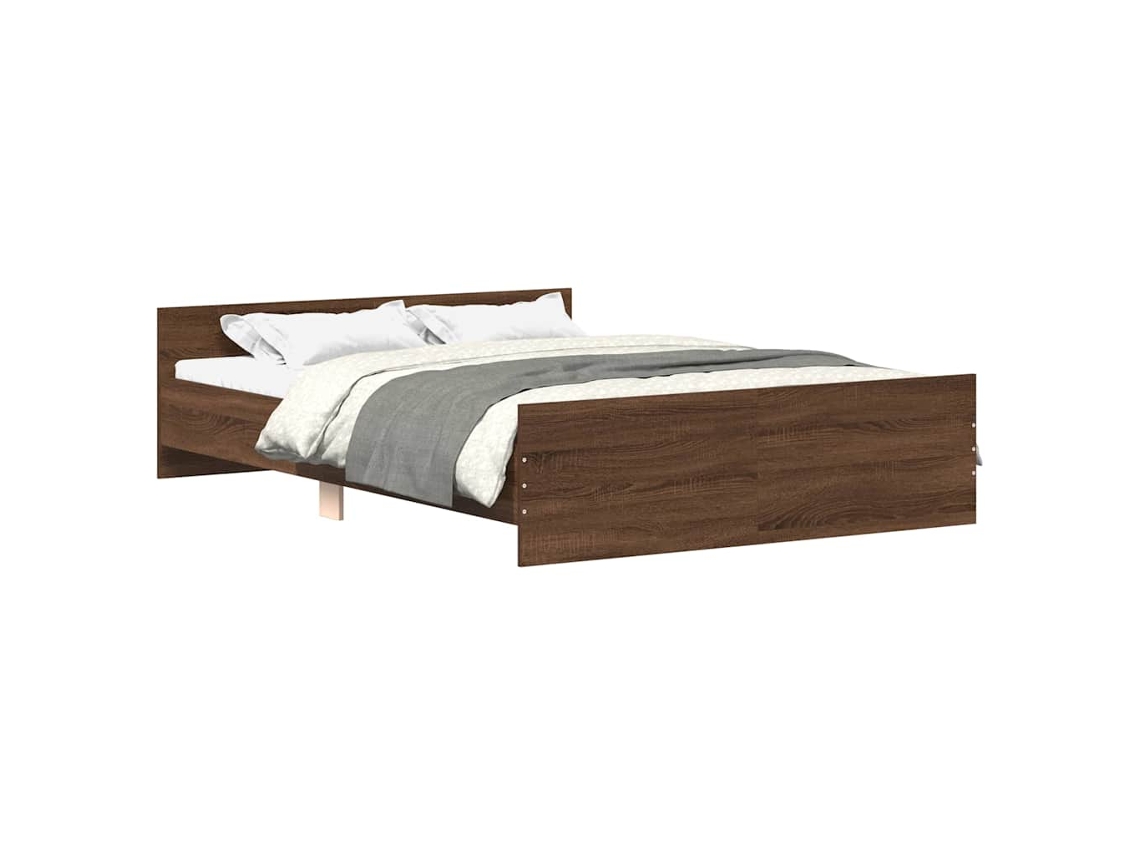 Bed Frame, Bed Frames Vidaxl Marrom Madeira Processada (150 X 200 Cm)