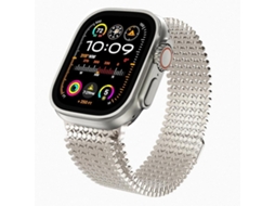 Bracelete Para Apple Watch 46/49/45/44mm - Aço Inoxidável Magnético Com Estrutura Molecular Starlight