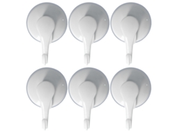 Conjunto de 6 Ganchos Parede com Ventosa Autoadesiva Alta Resistência para Toalhas, Ideais para Cozinha e Banheiro BRILVIBERA (branco)