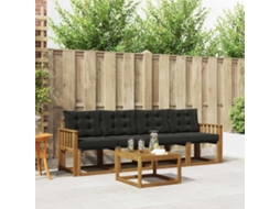 Vidaxl Conjunto De Sofás Para Exterior 5 Pcs Natural E Preto
