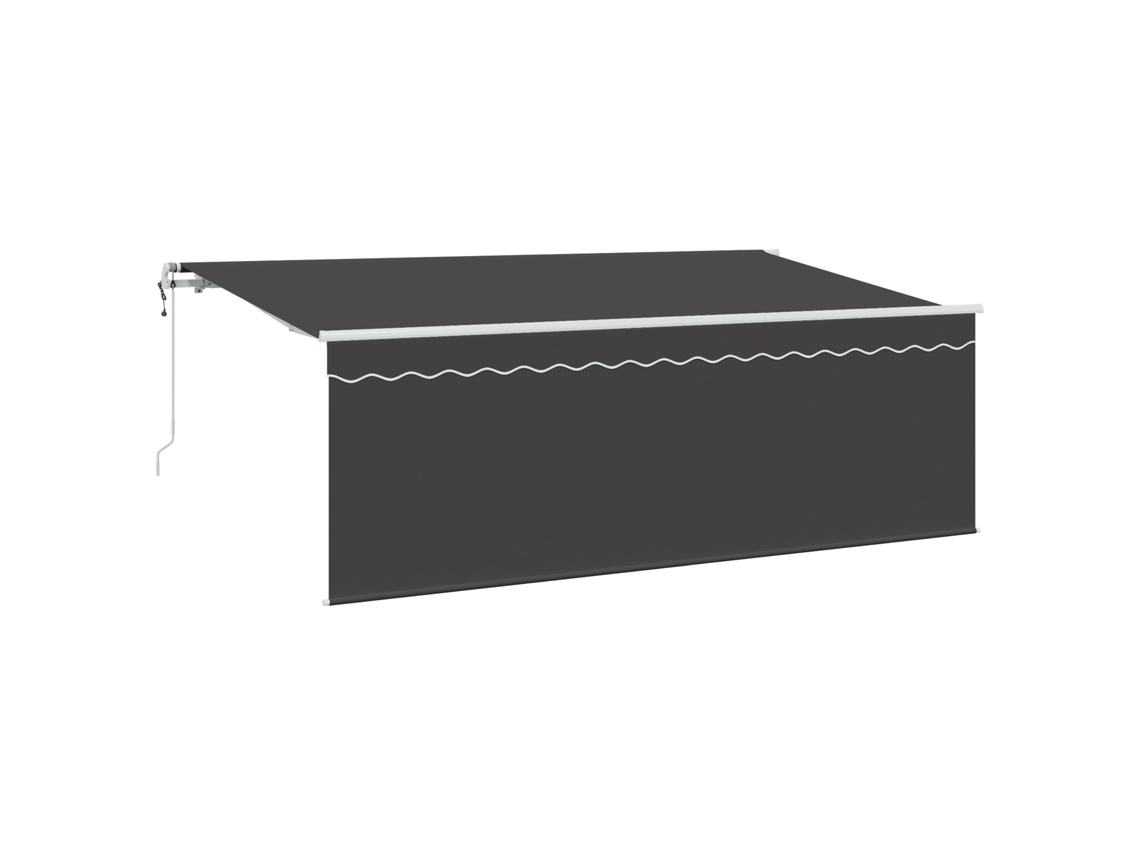 Conjunto 1 Toldo Retrátil Vidaxl Antracite Poliéster (400 X 200 Cm)