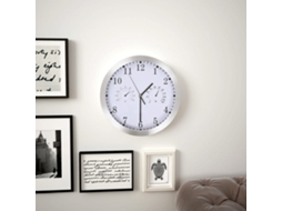 Vidaxl Relógio Parede C/ Higrómetro E Termómetro Quartzo 30 Cm Branco