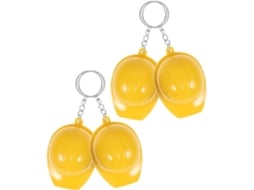 Pacote De 4 Chaveiros Abre-garrafas Em Formato De Capacete De Obra Amarelo Em Liga De Zinco E Plástico, Leves