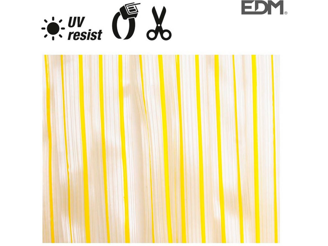 Cortina de Porta EDM Plástico Amarelo Transparente (90x210cm)
