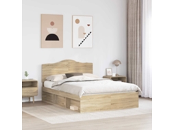 Vidaxl Estrutura Da Cama Com Cabeceira Sonoma 140 X 190 Cm