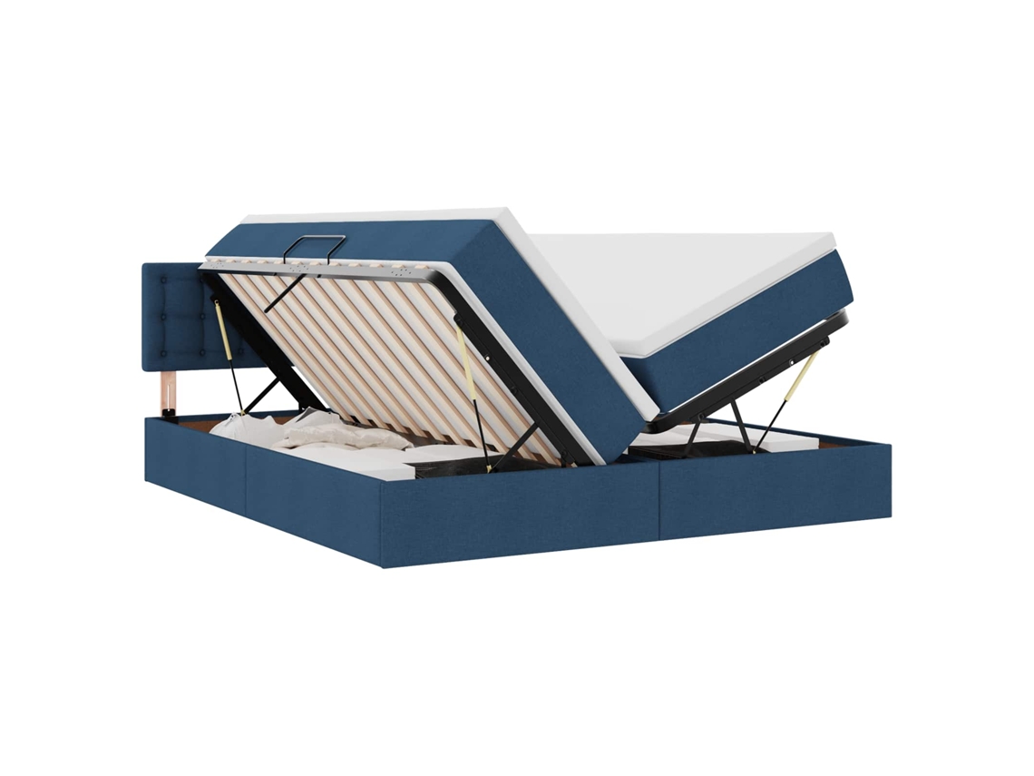 Cama de Armazenamento Led com Colchão Azul MAISON EXCLUSIVE (200x200 cm)