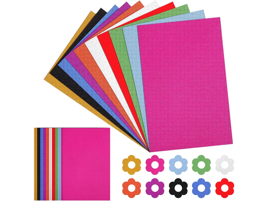 60 Folhas de Cartolina Brilhante 250g para Artesanato e Scrapbooking Cor Aleatória 30,00 X 20,00 0,10 Cm Pol