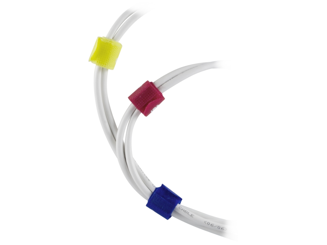 Kit Organizador De Cabos Com Velcro, Tiras Em Cores Variadas, Pacote 10 Unidades.-aquaforge