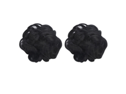 Extension De Pelo Falso De Moño Sintético Negro Para Wigs