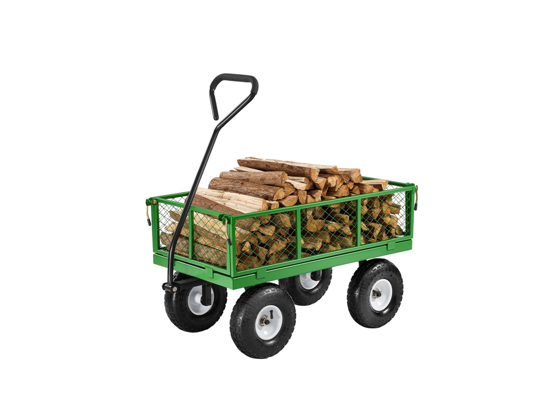 Carrinho De Jardim Em Aço De 1700 X 480 X 515 Mm Carga De 308,44 Kg, Verde Vevor