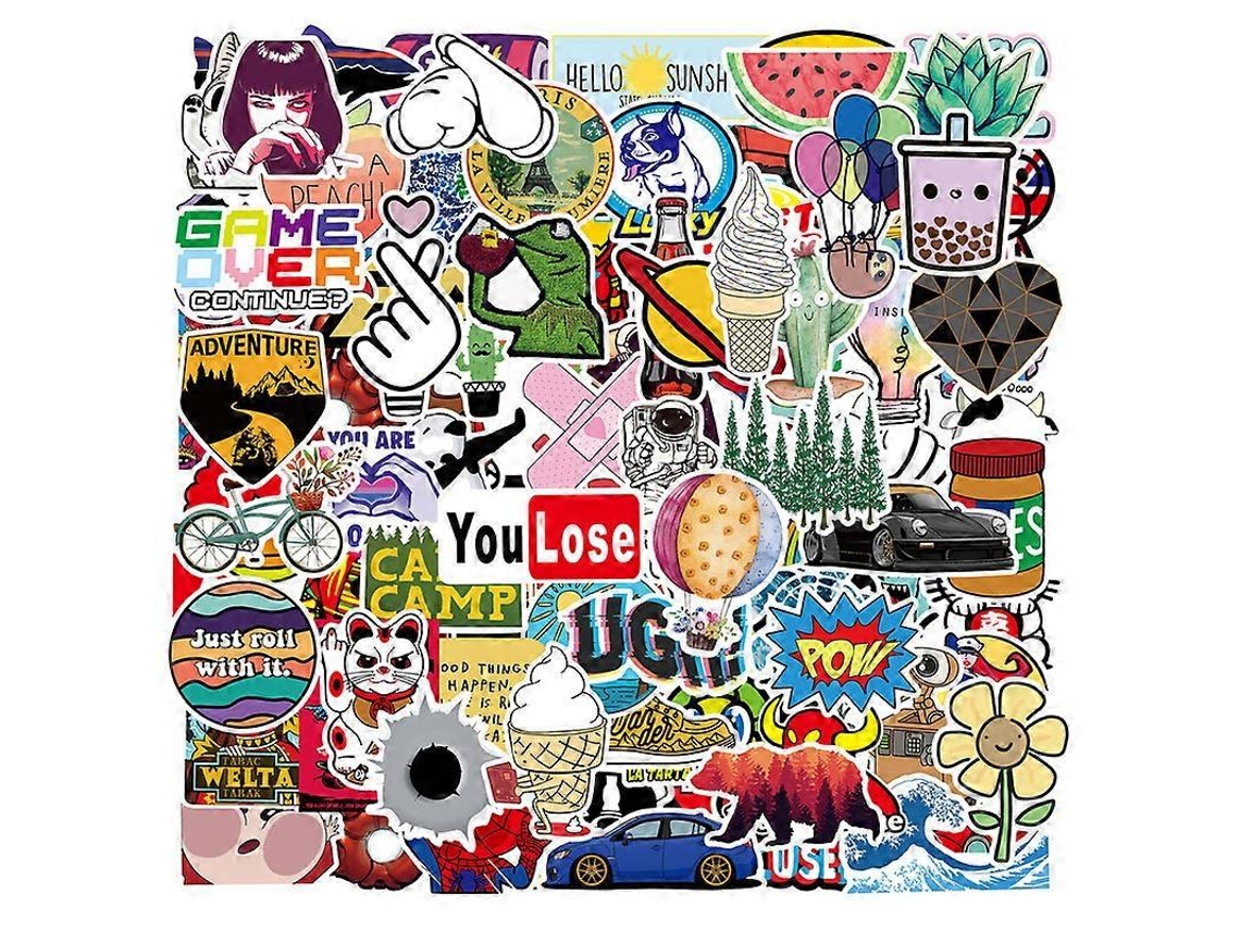 Pacote Com 100 Adesivos Legais De Grafite, Adesivos De Vinil Da Moda Para Laptop, Garrafa De Água, Capacete, Bagagem, Skate, Tele Aquaforge