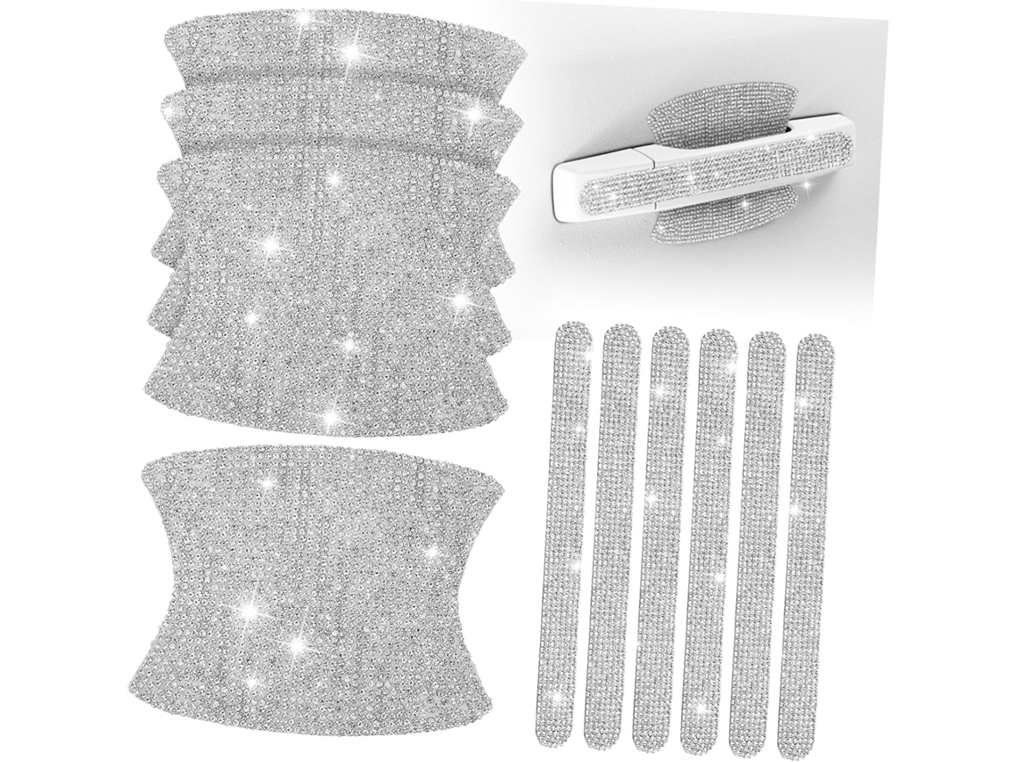 Conjunto de 10 adesivos protetores para porta com strass, camadas universais.