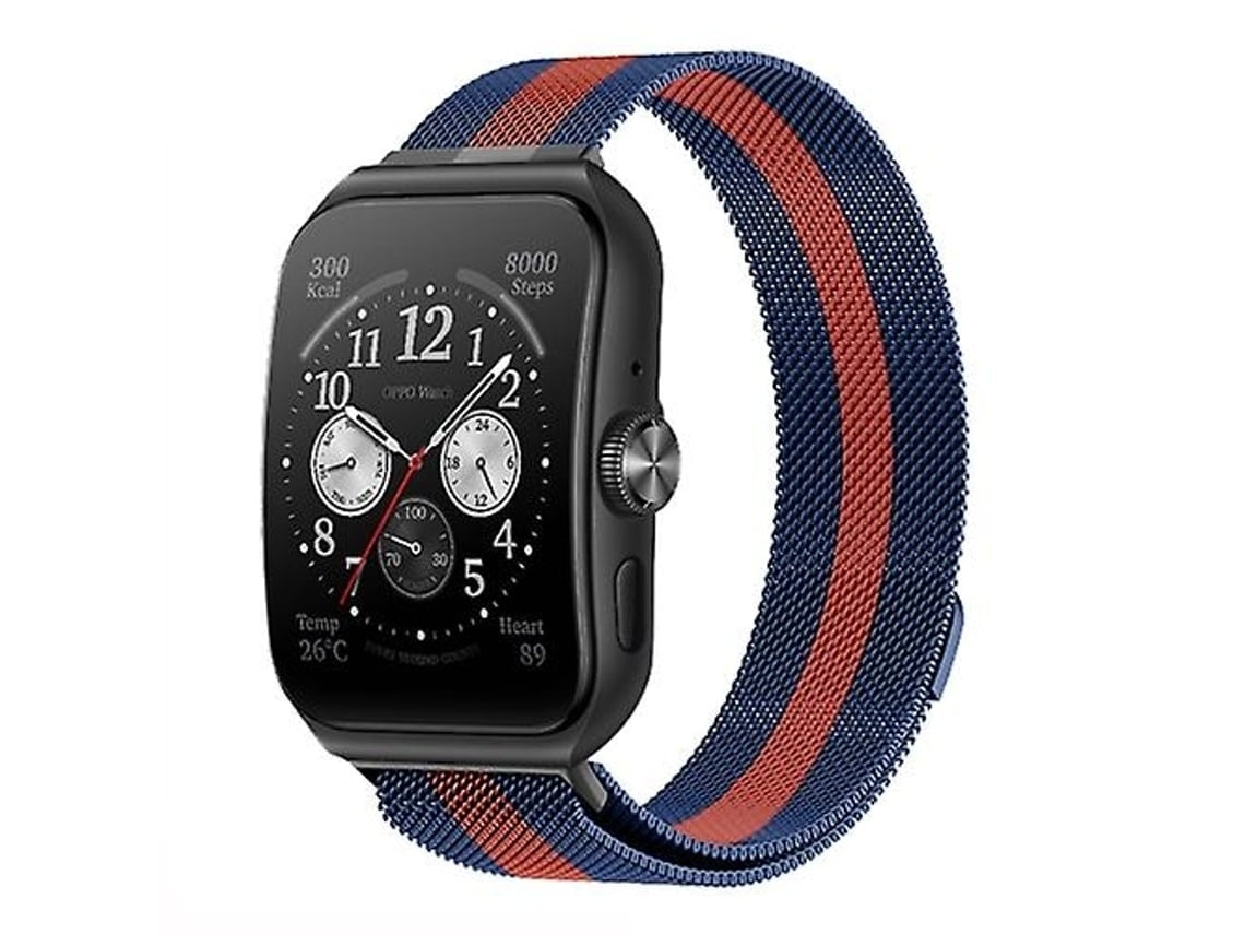 Pulseira De Relógio Lurelia Para Oppo Watch 3 Pro Milanese Aço Inoxidável Metal Azul Laranja