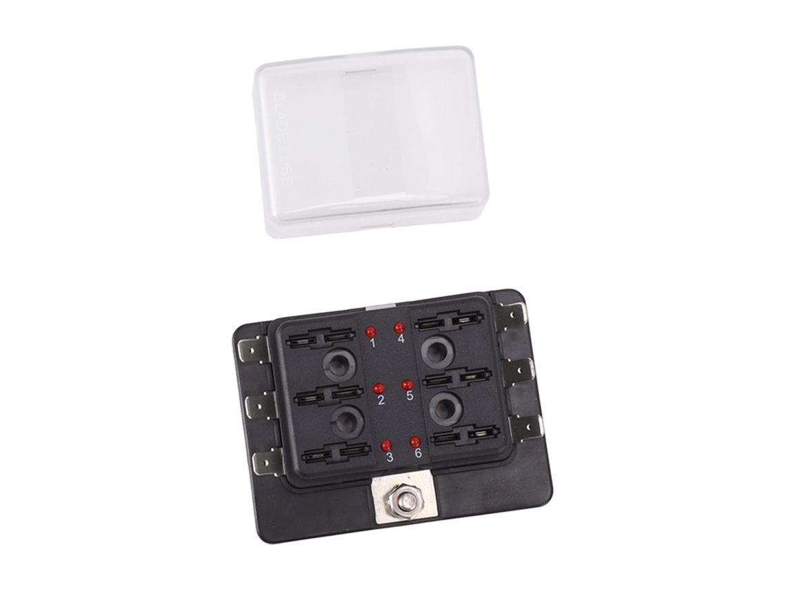 Laxiscreed Caixa De Fusíveis Dc 32v À Prova De Água Com Indicador Led Para Automóveis E Embarcações