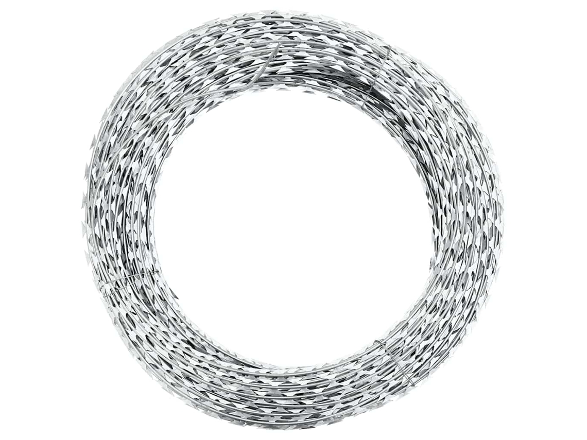 Vidaxl Rolo De Arame Farpado Concertina Em Espiral Aço Galvanizado 60m