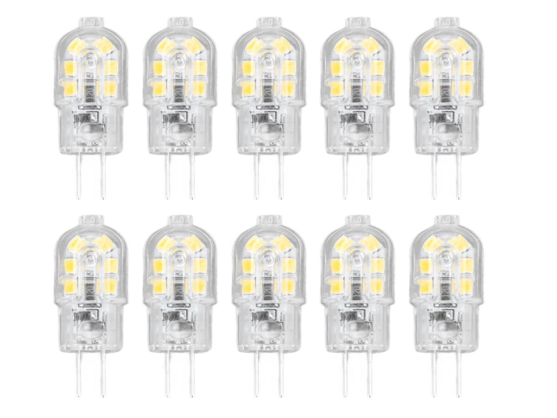 Lurelia Pack De 10 Lâmpadas Led G4 12v, Regulável, 2 Pinos, Cápsula Transparente