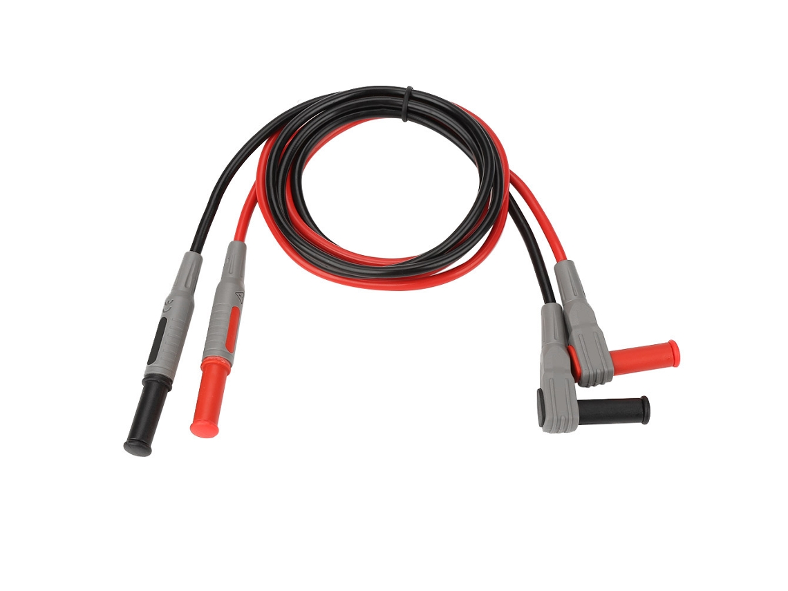 Cabo De Teste Com Plug Banana 4mm Ângulo Retto Para Reto Injetado Multímetro Com Capa Protetora E Fio Silicone Flexível