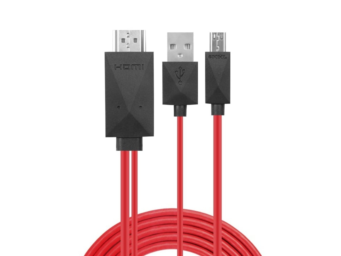 Cabo Adaptador Micro Usb Mhl para Hdmi Full Hd 1080p com Alimentação Usb, 2 M para Telemóvel e Televisor S wmcs 1223