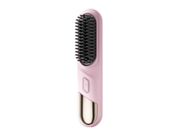 Alisador De Cabelo, Escova Alisadora Sem Fio Com Ionizador Negativo Cuich (rosa 140 220°c)
