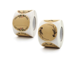 2 Rolos De Cartões Agradecimento Florais Kraft Com Mensagens Escritas À Mão Para Casamentos E Doces.
