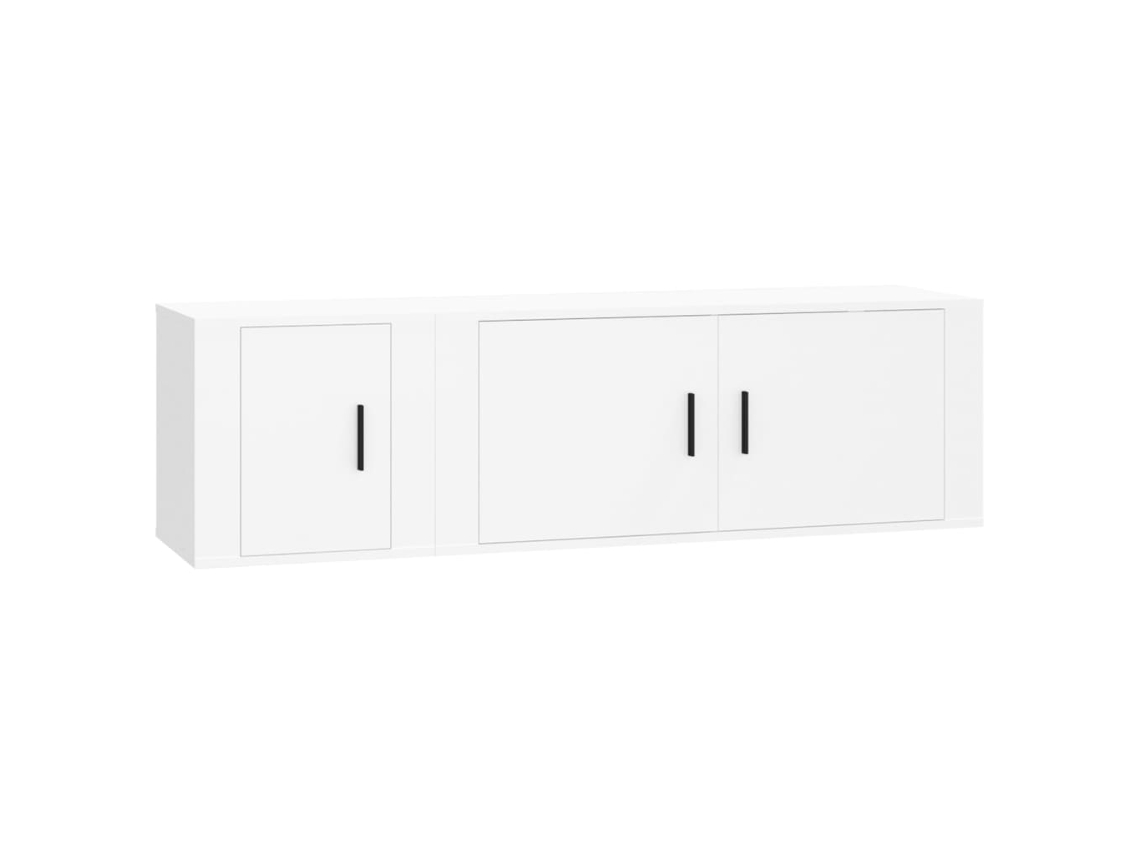 Conjunto de 2 Peças de Tv Moveis Derivado da Madeira Branco MAISON EXCLUSIVE