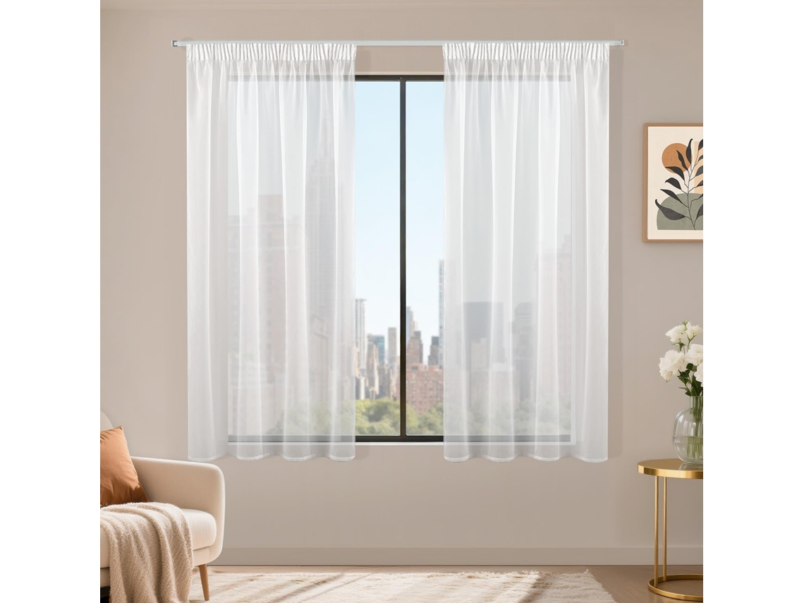 Voile Transparente 145x140 Com Bandas