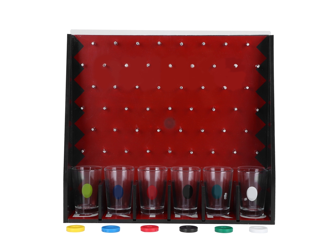 Mali jogo de Tabuleiro de Beber Shot para Festas com 6 Copos e Fichas para Diversão em Grupo