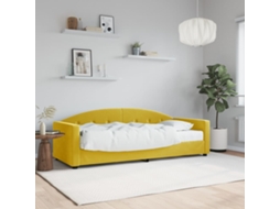 Sofá cama con colchón de 80x200 cm, terciopelo amarillo