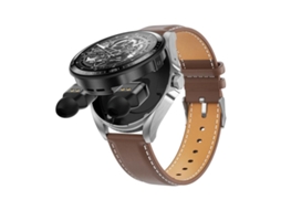 (pulseira De Couro Prateada + Preta) Fone De Ouvido/relógio 2 Em 1 Com Bluetooth, Compatível Com Chamadas Bluetooth E Nfc.