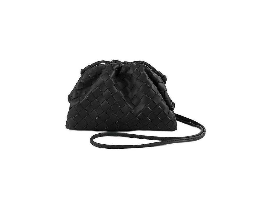 Bolsa de Couro Pu Tecida Satchel Cloud Mini Clutch com Fivela Magnética Leve e Prática