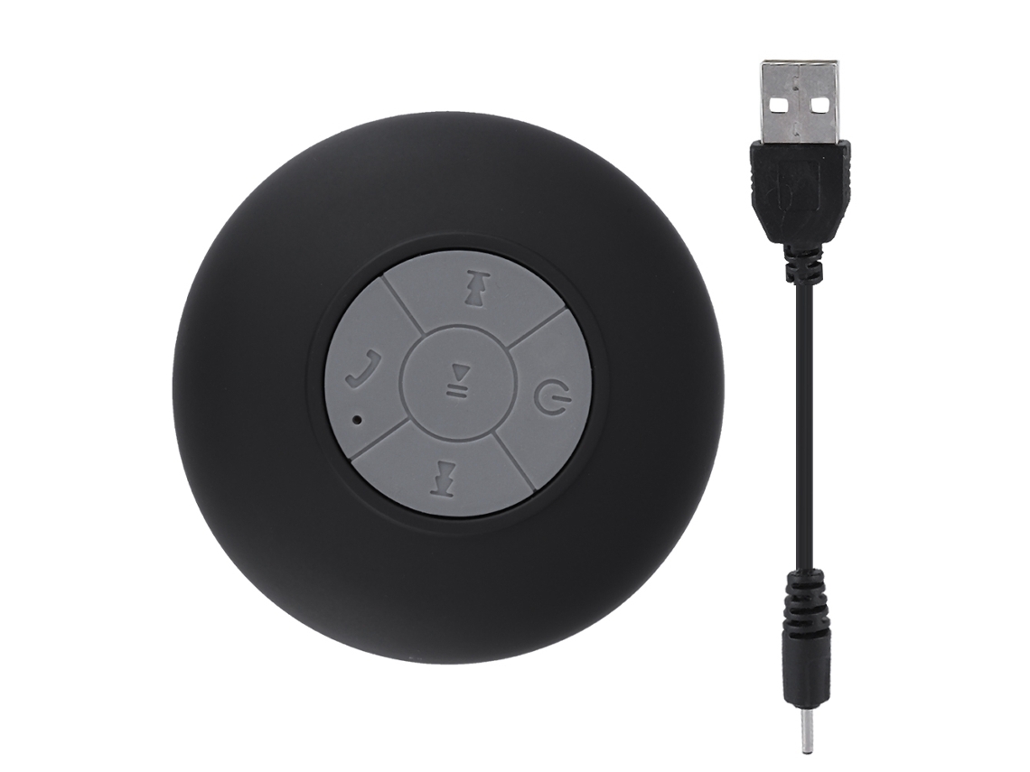 Caixa De Som Bluetooth Sem Fio Portátil Mini À Prova D'água Com Ventosa Preta