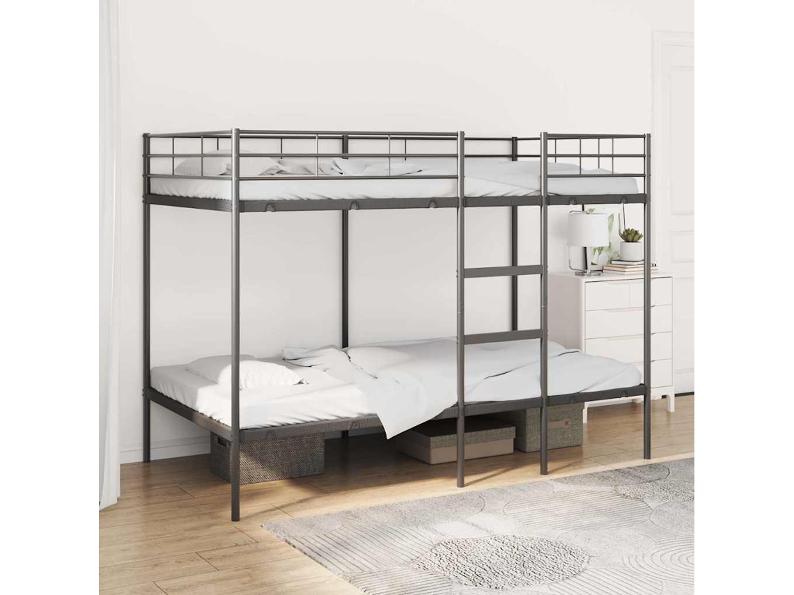 Vidaxl Beliche Sem Colchão 100x200 Cm Aço Preto