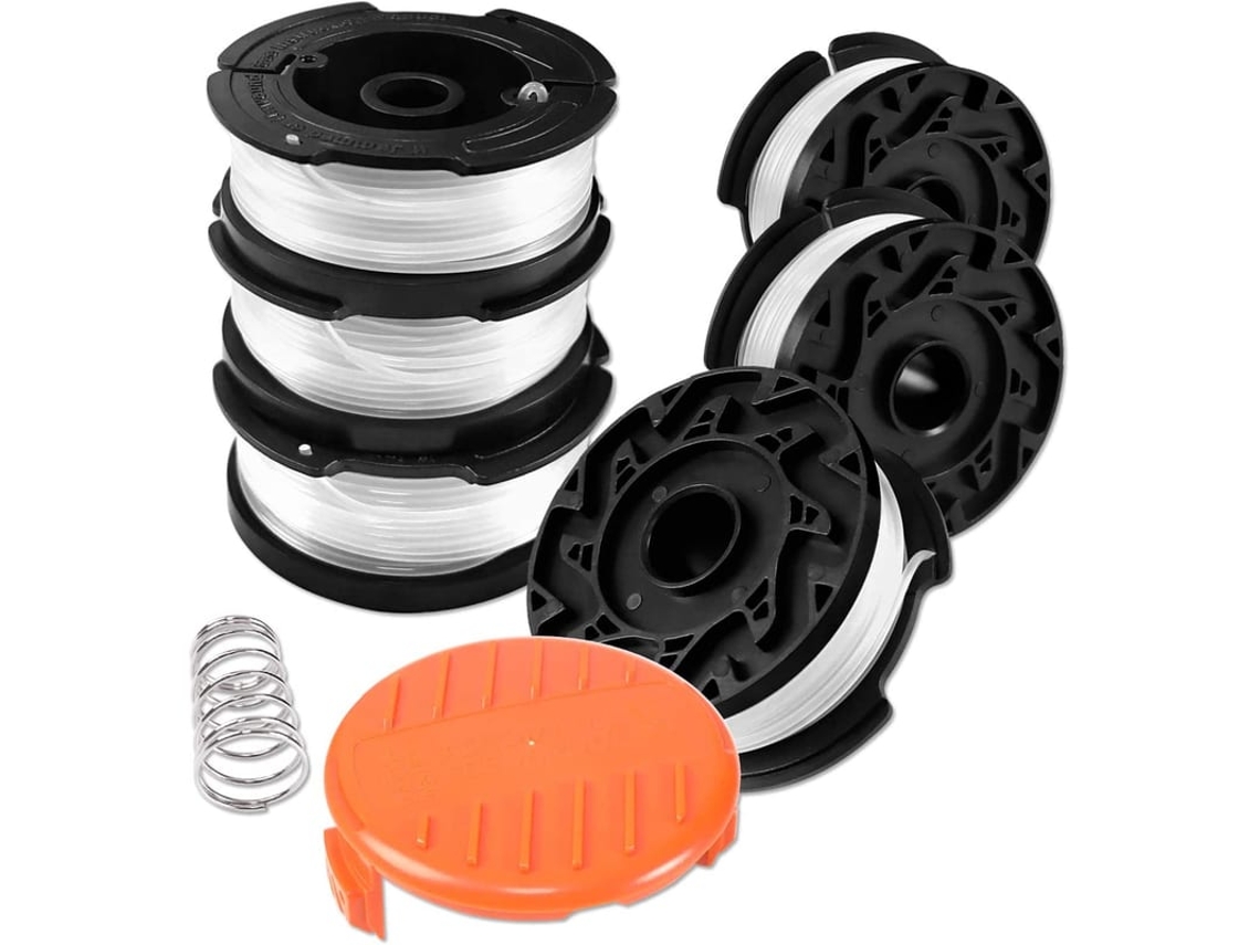 Bobina De Linha De Corte Para Cortadores Black And Decker, 6 Bobinas Com Capa E Mola