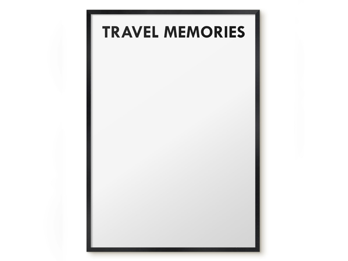 Quadro de vidro magnético para recordações de viagem para o hall Espelharte (50x70 cm)