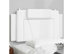 Vidaxl Almofadão De Cabeceira Viana 100 Cm Couro Artificial Branco