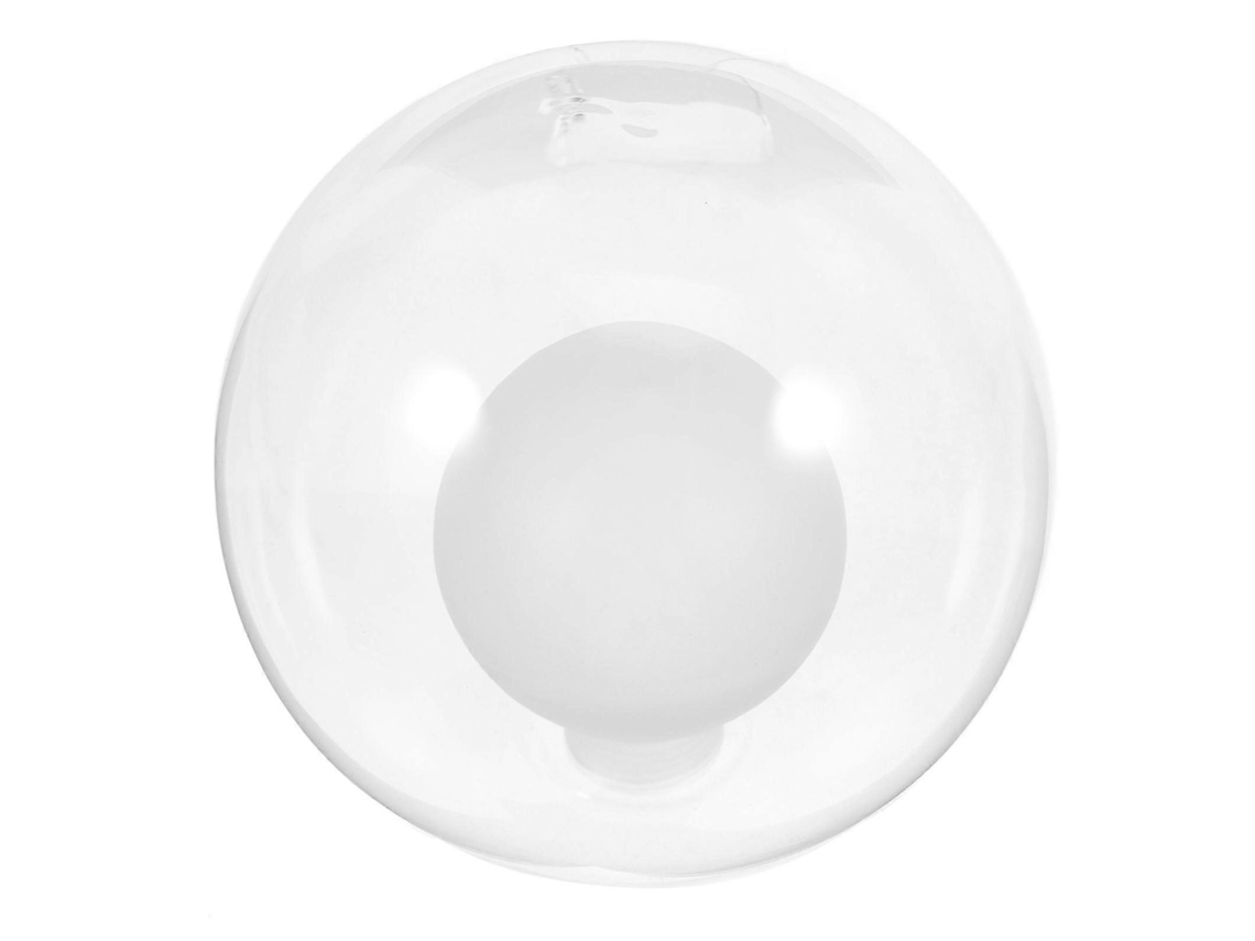 Lámpara de techo de cristal con forma de globo y pantalla esférica transparente. - aquaforge