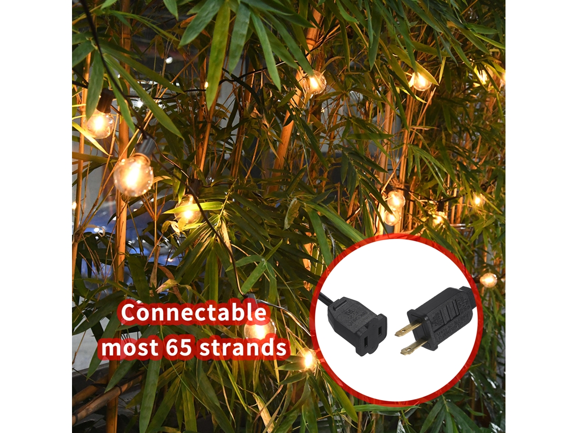 Luz de Cadeia Led G40 E12 6,5m 12+1 Lâmpadas Ip44 para Natal e Festas