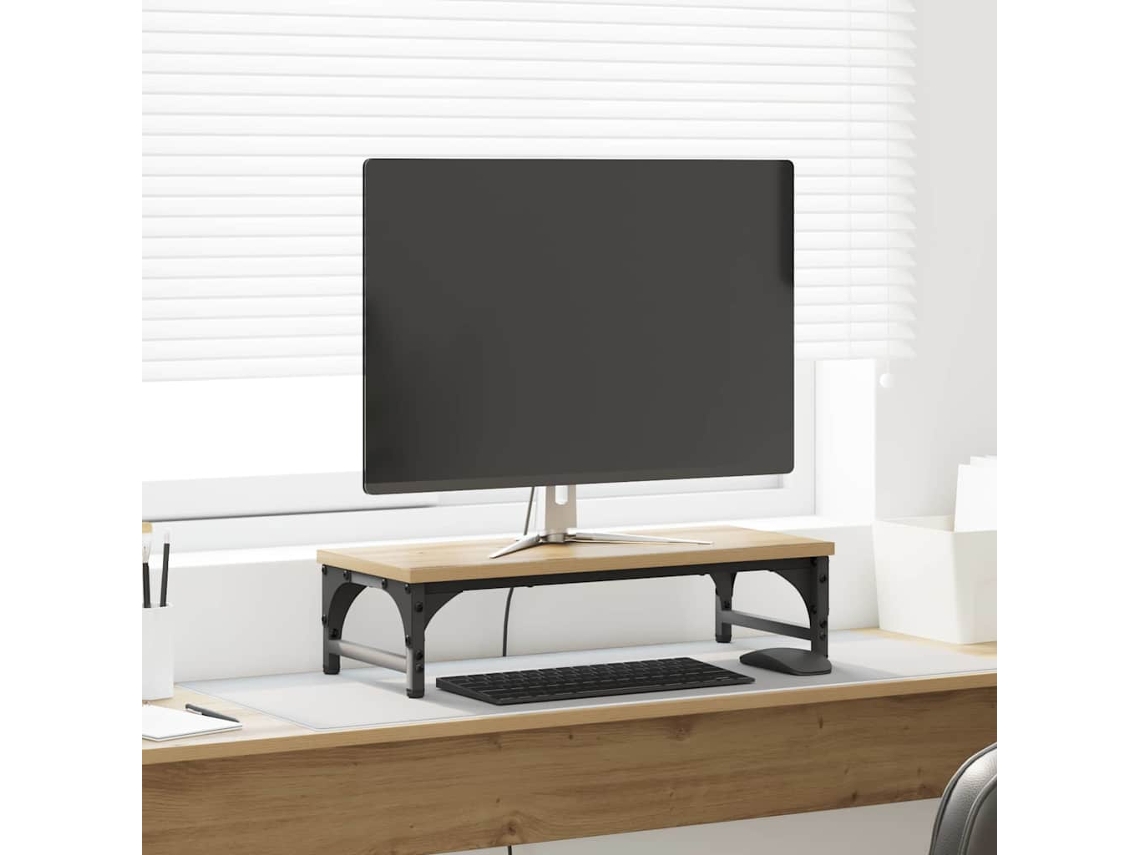 Vidaxl Suporte Para Monitor Carvalho Arttisan 55 X 23 X 14 Cm